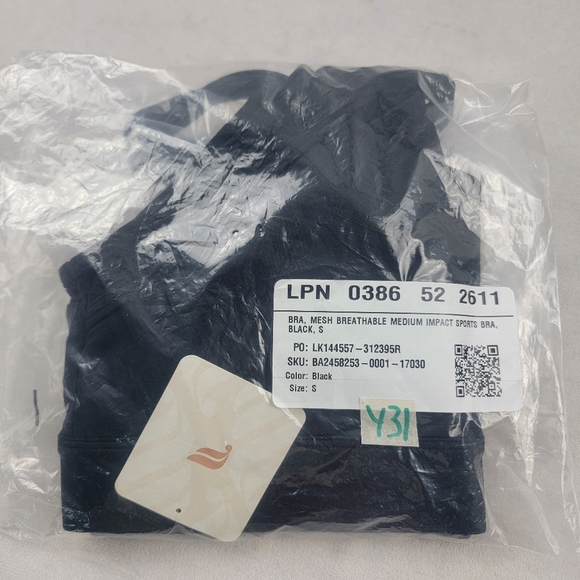 NWT Fabletics Mesh Breathable Medium Impact Sports Bra in black Sz. Sm + XXL/1X - Picture 5 of 5